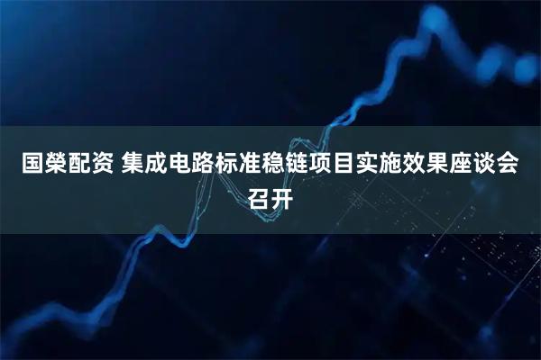 国榮配资 集成电路标准稳链项目实施效果座谈会召开