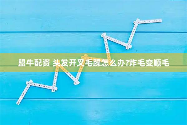 盟牛配资 头发开叉毛躁怎么办?炸毛变顺毛